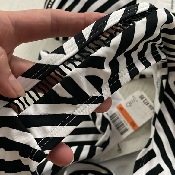 NWT striped zig zag bikini Tommy Bahama S bottoms XS top cinch string tie halter - Picture 6 of 14